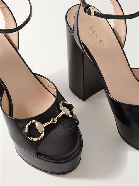 gucci lady horsebit-detailed leather sandals|high heel Gucci sandals women.